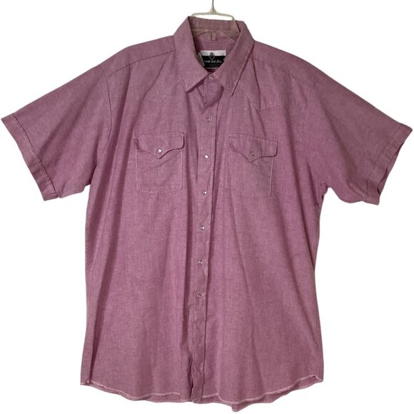 Ranch And Town By Panhandle Slim Short Sleeve Western‎ Pearl Snap Shirt Size 18 - Picture 1 of 6